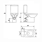 Унитаз напольный Cersanit CARINA S-KO-CAR011-3/5-DL-w с сиденьем