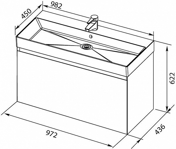 Тумба с раковиной Aquanet Йорк 100 белый 00212594
