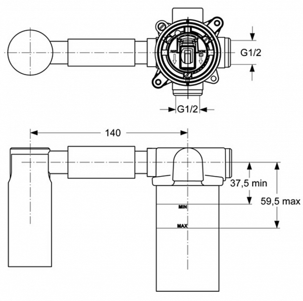 Встраиваемая часть смесителя для раковины Ideal Standard Melange A4265NU