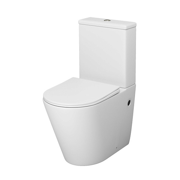 Унитаз GR-4480MS Color (620*365*810) БЕЛЫЙ МАТОВЫЙ напольный БЕЗОБОДКОВЫЙ с тонкой крышкой, 2 места