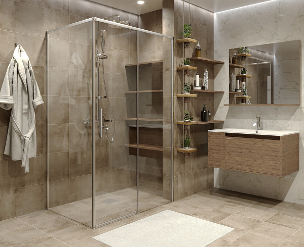 Душ.ограждение GR-D110-P80 Fly1 (110*80*190) прямоугольник, дверь раздвижная 2 места