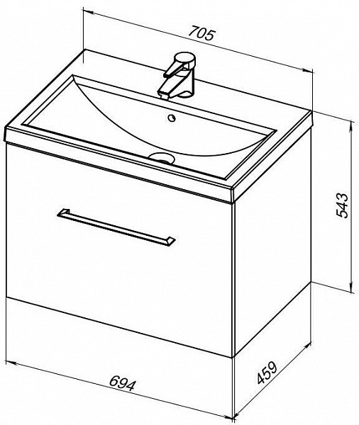 Тумба под раковину Aquanet Порто 70 белый 00241747
