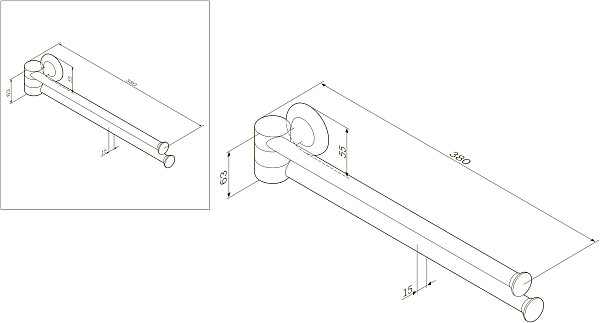 A8032600 Like, Двойная вешалка-вертушка для полотенец