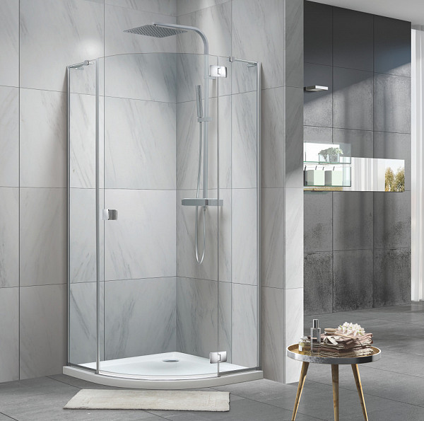 Душевое ограждение "KOLLER POOL" NEON N90RС 900x900x1950 прозрачное Transparent  8мм CALC FREE хром