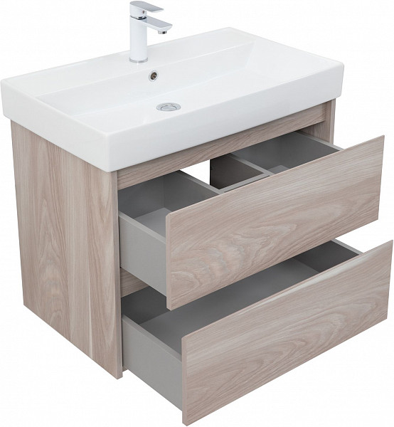Тумба под раковину Aquanet Nova Lite 75 орех светлый (2 ящика) 00287885