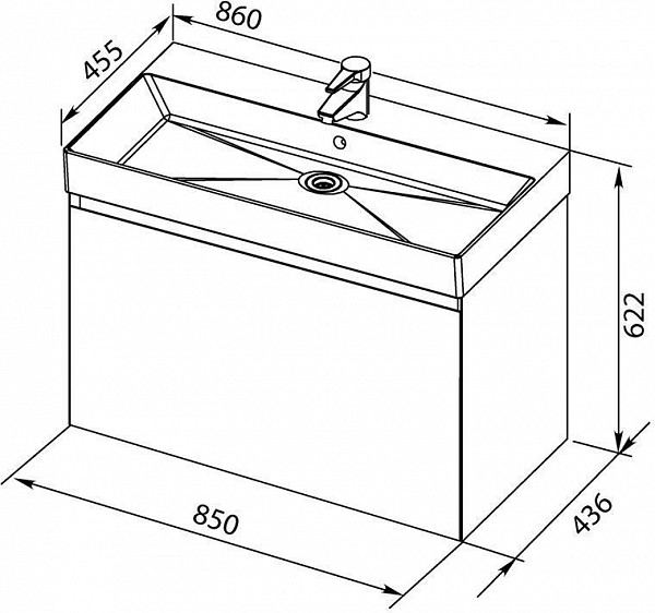 Тумба под раковину Aquanet Йорк 85 белый 00202092