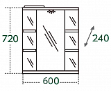 Зеркальный шкаф Герда 60, свет Санта 101042
