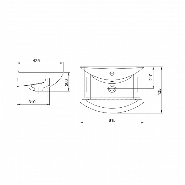 Раковина Santeri Грация 60 с переливом белый 131203S0011B0