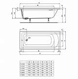 Акриловая ванна Ideal Standard Hotline K865801 150x70
