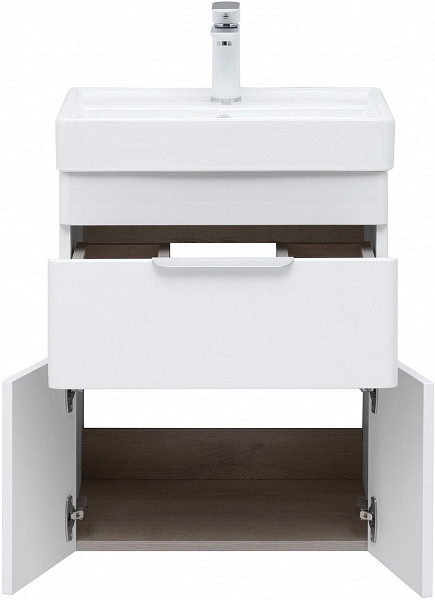 Тумба под раковину Aquanet Ирис new 50 белый глянец (1 ящик, 2 дверцы) 00310147