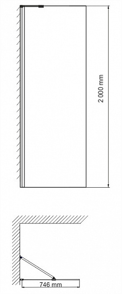 Душевая перегородка Wasserkraft Aller 10H06-RP80 Fixed