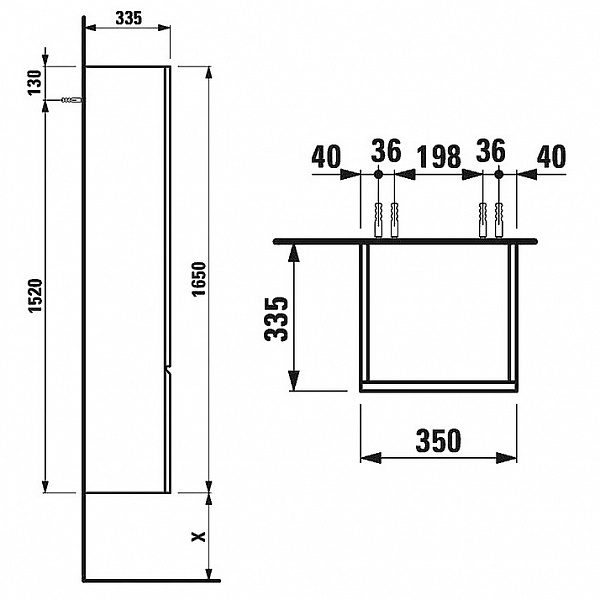 Шкаф-пенал Laufen Pro 4.8312.2.095.423.1 правый