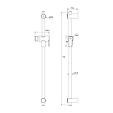 Стойка для душа, белая матовая, Ray, IDDIS, RAY70W0i17