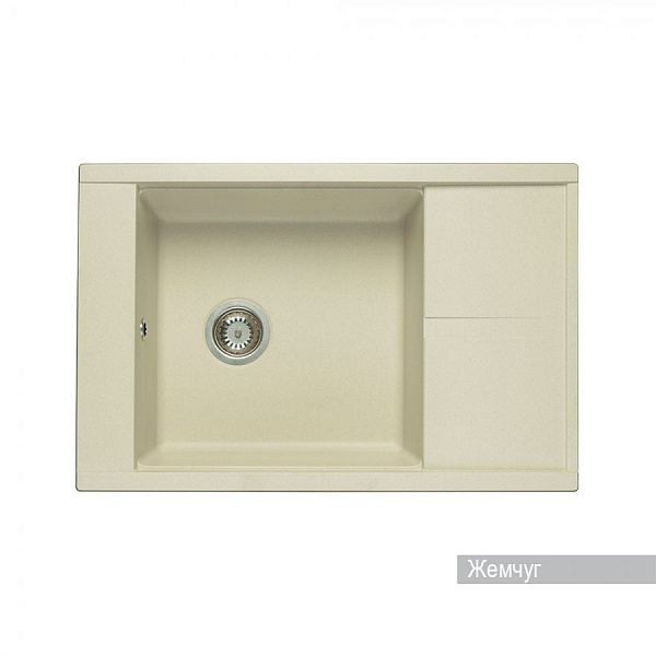 Мойка для кухни Aquaton Делия 78 прямоугольная с крылом жемчуг 1A715132DE240