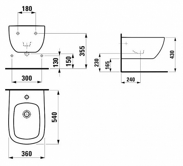 Биде подвесное Laufen Palomba 8.3080.1.000.304.1