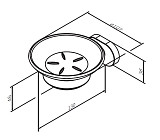 A7434200 Sense L, Стеклянная мыльница с настенным держателем, хром