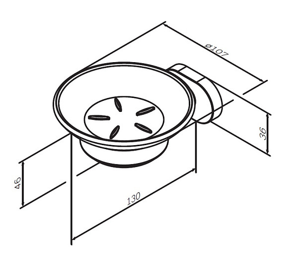 A7434200 Sense L, Стеклянная мыльница с настенным держателем, хром