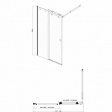 Шторка для ванны Azario CARLEON 1000х1500 стекло, профиль хром