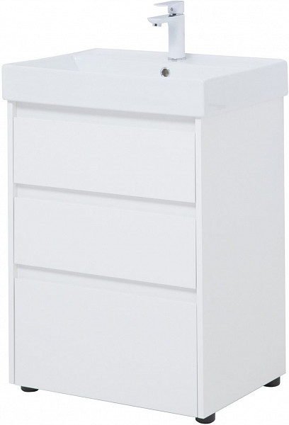 Тумба под раковину Aquanet Nova Lite 60 белый глянец (3 ящика) 00302469