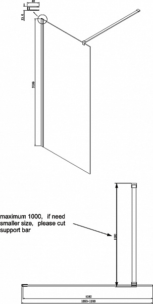 Душевая перегородка Ambassador Waik-in 15031111