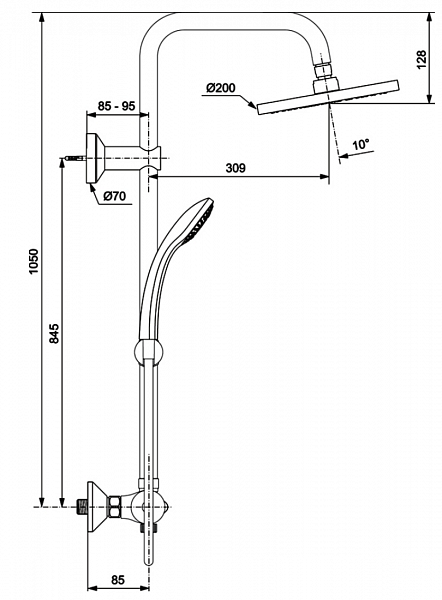 Душевая стойка Ideal Standard IdealRain Eco A6037AA