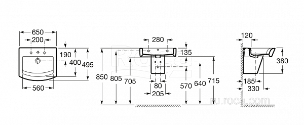 Раковина Roca Hall 65x50 327621000