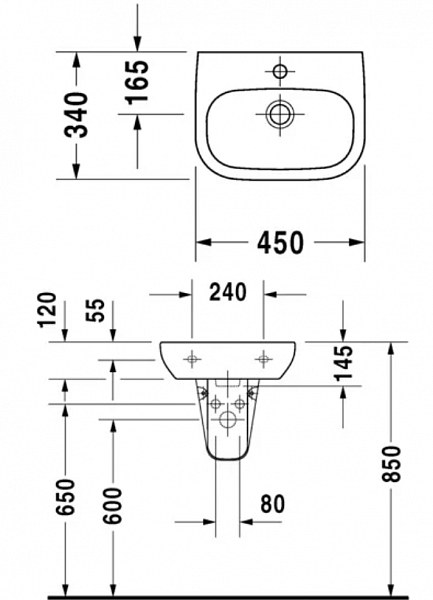 Рукомойник Duravit D-Code 07054500002