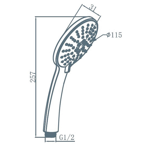 F0270064 Spirit, ручн.душ, 5 ф-ций, d 115 мм, шт