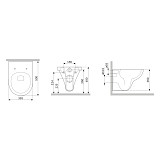 C901700SCmb Gem подвесной унитаз FlashClean с черным матовым сиденьем микролифт