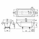 Стальная ванна Kaldewei Eurowa 160x70 119721020001 mod. 311-1 с отверстиями под ручки