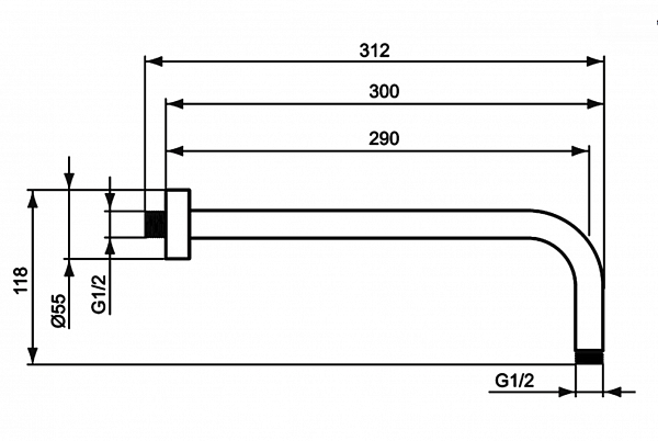 Кронштейн для верхнего душа Ideal Standard IdealRain B9444AA