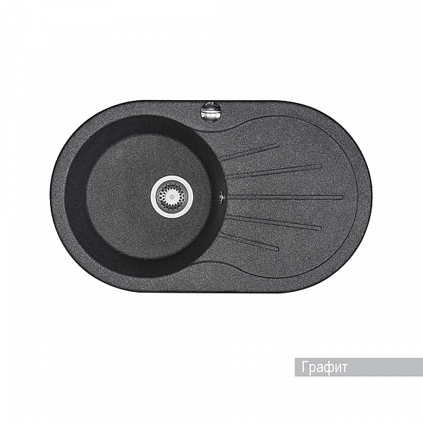 Мойка для кухни Aquaton Паола круглая с крылом графит 1A714032PA210