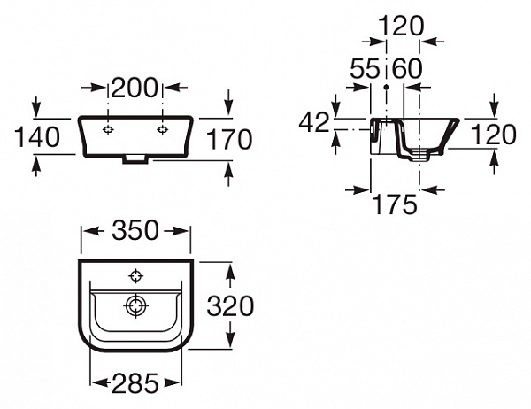 Раковина Roca The Gap 35x32 327479000