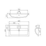 Раковина под тумбу Акватон - ФАБИА 80 1A708031FB010