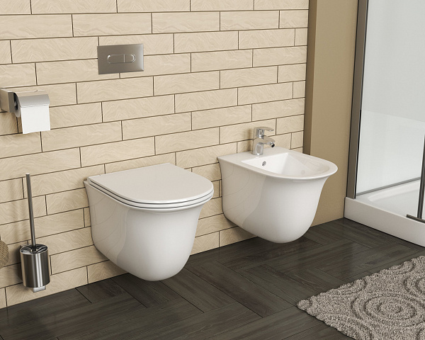 GR-B4412M  БИДЕ подвесное БЕЛОЕ МАТОВОЕ 485*345*365, 1 место