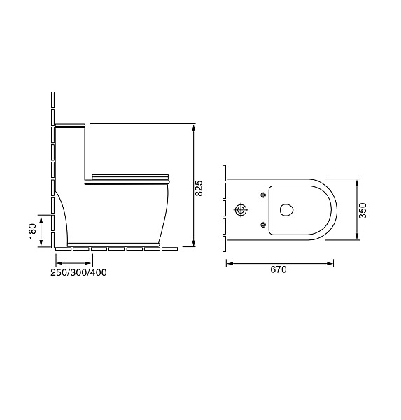 Унитаз GR-4492S Retro (670*350*825) напольный БЕЗОБОДКОВЫЙ с тонкой крышкой, 1 место