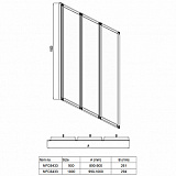 Шторка для ванны AZARIO PRESTON NFC6433, 3-х секционная