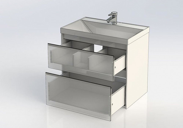 Тумба под раковину Aquanet Гласс 70 белый 00206700