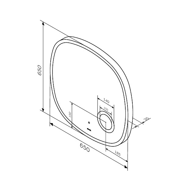 M8FMOX0653SA Func, Зеркало настенное с контурной LED-подсветкой, ИК сенсором и косметическим зеркало