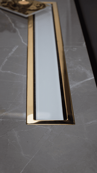 Душевой лоток Pestan Confluo Premium Line 650 White Glass Gold