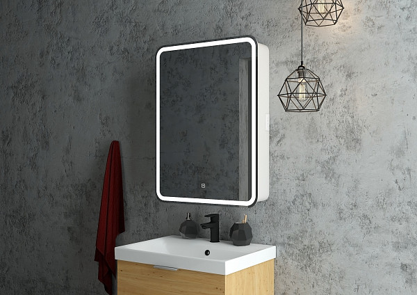 Зеркало-шкаф Континент "Elliott LED" 600х800 левый с розеткой