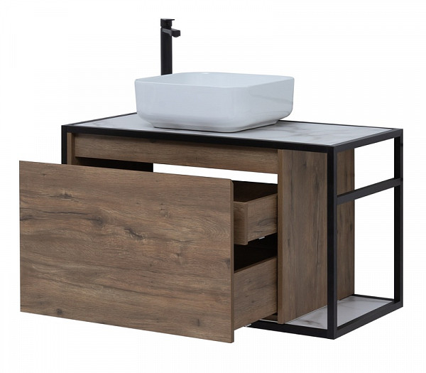 Тумба под раковину Aquanet Nova Lite Loft 90 L дуб рустикальный 00261660