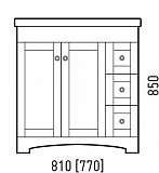Тумба под раковину Corozo Техас 80 П белая SD-00000323