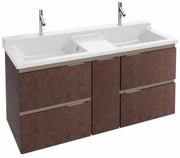 Двойная подвесная раковина-столешница Jacob Delafon Soprano 140х54 см EXJ122-00