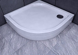 Поддон акриловый 80*80*15 1/4 R50  с ножками с фронтальным экраном, без сифона с уп.