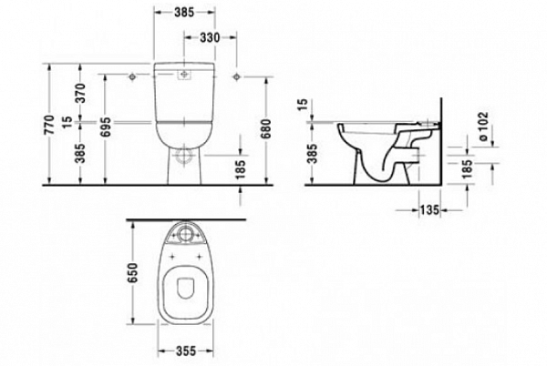 Унитаз-компакт Duravit D-Code 21110900002 напольный с бачком 0927100004