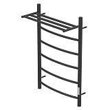 Полотенцесушитель электрический Point Афина PN04858PB П5 500x800 с полкой, диммер справа, черный