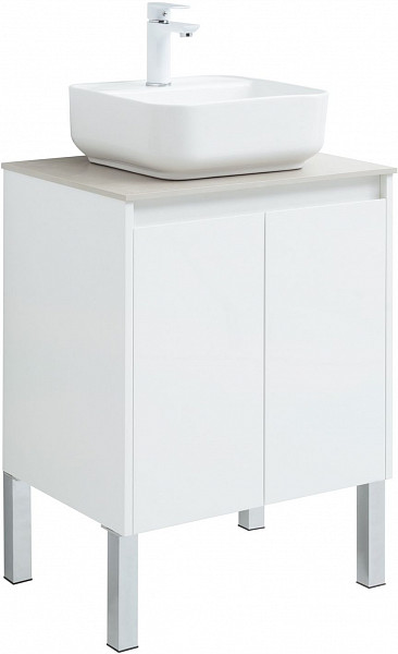 Тумба под раковину Aquanet Nova Lite 60 белый глянец (2 дверцы) 00298847