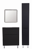 Тумба напольная "Бергамо мини 70" (2 ящ.) Люкс антискрейтч черный, под раковину, PLUS