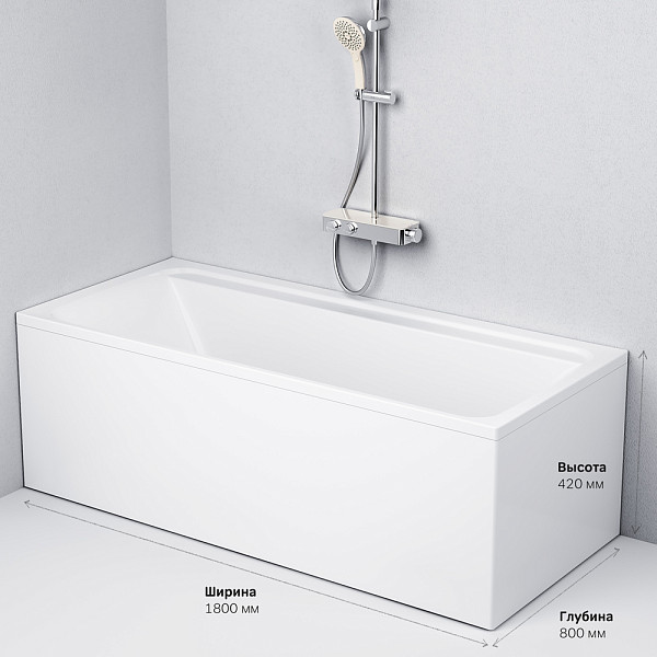 W52A-180-080W-A Inspire V2.0 Ванна акриловая 180х80 A0, шт